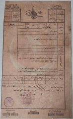 Osmanlı Reşat Tuğralı Pullu Tapu 37 x 21.5 cm