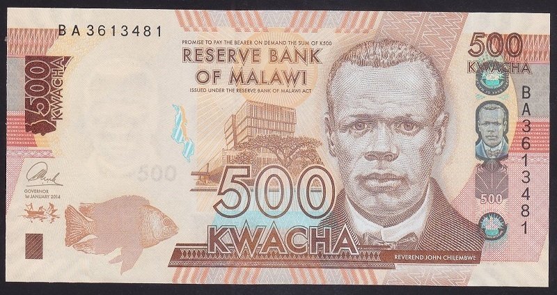 MALAWI 500 KWACHA 2014 ÇİL