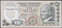 6.Emisyon 1.Tertip 100 Lira B84 399769 Çok Çok Temiz