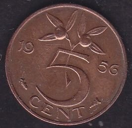 Hollanda 5 Cent 1956