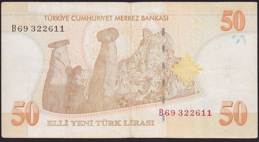8.Emisyon 50 YTL B69 322611 Çok Temiz