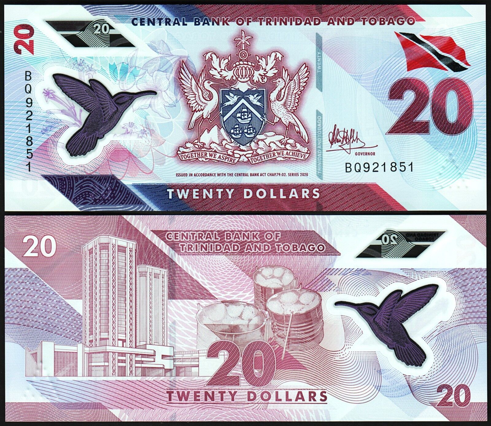 Trinidad Tobago 20 Dolar 2020 Çil Pick 63 Polimer
