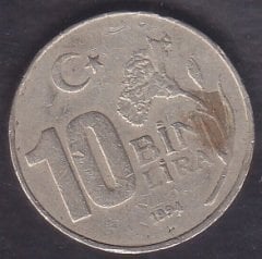1994 Yılı 10 Bin Lira Çok Temiz