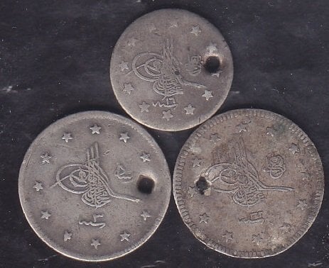 Abdulhamid - Reşat 1 Ve 2 Kuruş Lotu Haliyle Gümüş 6 gram