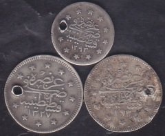 Abdulhamid - Reşat 1 Ve 2 Kuruş Lotu Haliyle Gümüş 6 gram