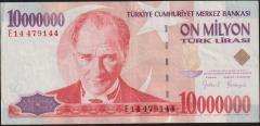 7.Emisyon 10 000 000 Lira E14 479144 Çok Temiz+