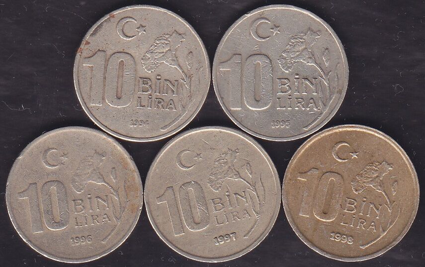 1994-95-96-97-98 Yılı 10 Bin Lira