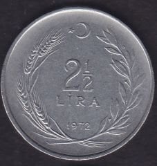 1972 Yılı 2.5 Lira Düz