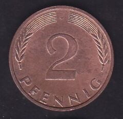 Almanya 2 Pfennig 1974 J