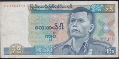 Burma 45 Kyats 1987 Çok Temiz+