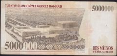 7.Emisyon 5 000 000 Lira C09 059981 Çok Temiz