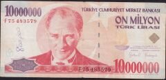 7.Emisyon 10 000 000 Lira F75 483579 Çok Temiz