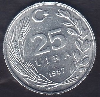 1987 YILI 25 LİRA ÇA-ÇİL