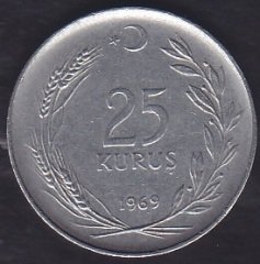 1969 YILI 25 KURUŞ