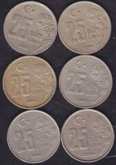 1995-96-97-98-99-2000 Yılları 25 Bin Lira