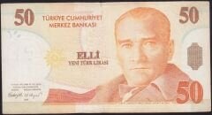 8.Emisyon 50 YTL B70 705219 Çok Temiz