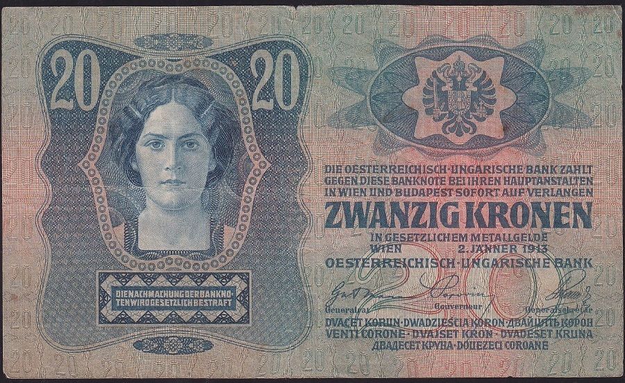 Avusturya Macaristan 20 Korona 1913 Temiz