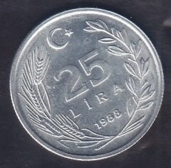 1988 YILI 25 LİRA ÇA-ÇİL