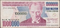 7.Emisyon 3.Tertip 1 000 000 Lira R22 391995 Çok Temiz