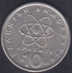 YUNANİSTAN 10 DRAHMİ 1988