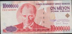 7.Emisyon 10 000 000 Lira E12 945697 Çok Temiz+