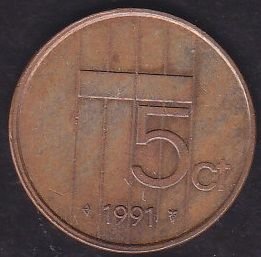 Hollanda 5 Cent 1991