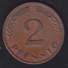 Almanya 2 Pfennig 1950 J