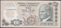 6.Emisyon 3.Tertip 100 Lira J04 613588 Çok Temiz