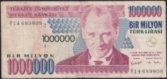 7.Emisyon 3.Tertip 1 000 000 Lira R14 689808 Temiz