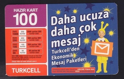 TURKCELL HAZIR KART 100 KONTÖR - DAHA UCUZA - SKT 2009