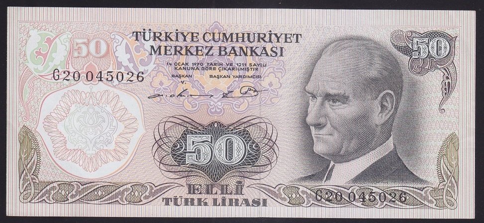 6.EMİSYON 1.TERTİP 50 LİRA G20 045026 ÇİLALTI
