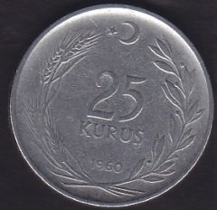 1960 YILI 25 KURUŞ
