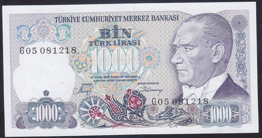 7.EMİSYON 2.TERTİP 1000 LİRA G05 081218 ÇİL