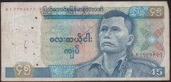 Burma 45 Kyats 1987 Çok Temiz