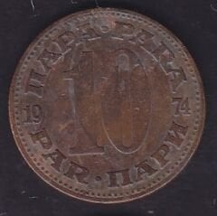Yugoslavya 10 Dinar 1974