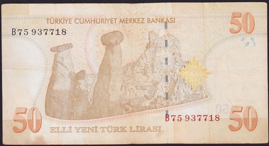 8.Emisyon 50 YTL B75 937718 Çok Temiz