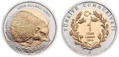 2014 Tarihli 1 Lira Uzun Kulaklı Kirpi Hatıra Parası Çil