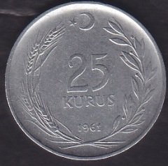 1961 YILI 25 KURUŞ