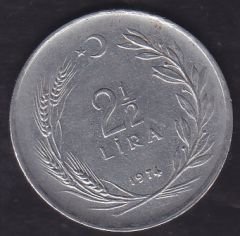 1974 Yılı 2.5 Lira Ters