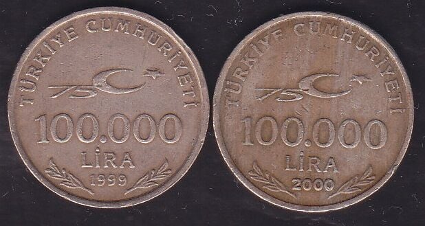 1999-2000 Yılları 100000 Lira