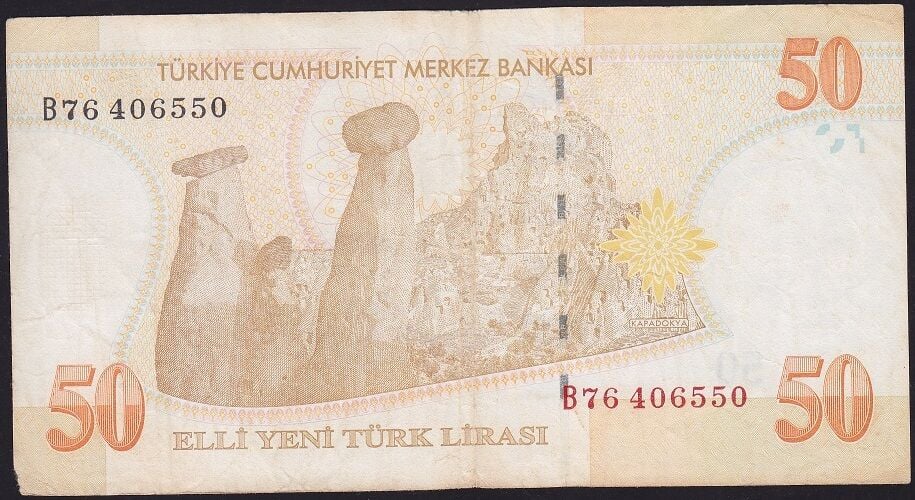 8.Emisyon 50 YTL B76 406550 Temiz