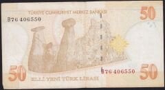 8.Emisyon 50 YTL B76 406550 Temiz