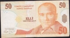 8.Emisyon 50 YTL B76 406550 Temiz