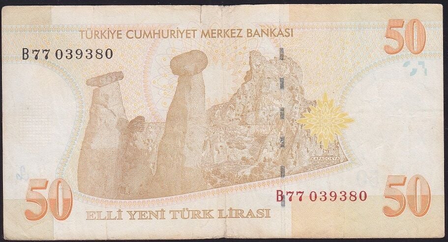 8.Emisyon 50 YTL B77 039380 Temiz