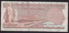 6.EMİSYON 1.TERTİP 20 LİRA B2 039945 ÇOK TEMİZ