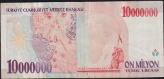 7.Emisyon 10 000 000 Lira E08 955064 Çok Temiz+
