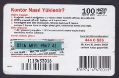 TURKCELL HAZIR KART 100 KONTÖR - KONTÖR TRANSFER -KARİKATÜR  - SKT 2008
