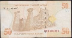 8.Emisyon 50 YTL B77 039380 Temiz