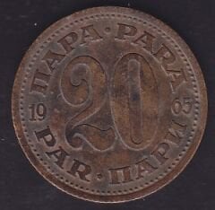 Yugoslavya 20 Dinar 1965