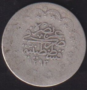 1293/?? Abdülhamid 5 Kuruş Gümüş Haliyle